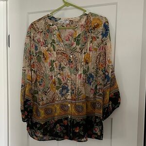 Colorful Floral Print Blouse